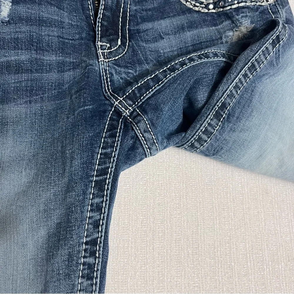 Miss me Women’s Mid-Rise Distressed Blue Jeans 32 - Picture 13 of 16